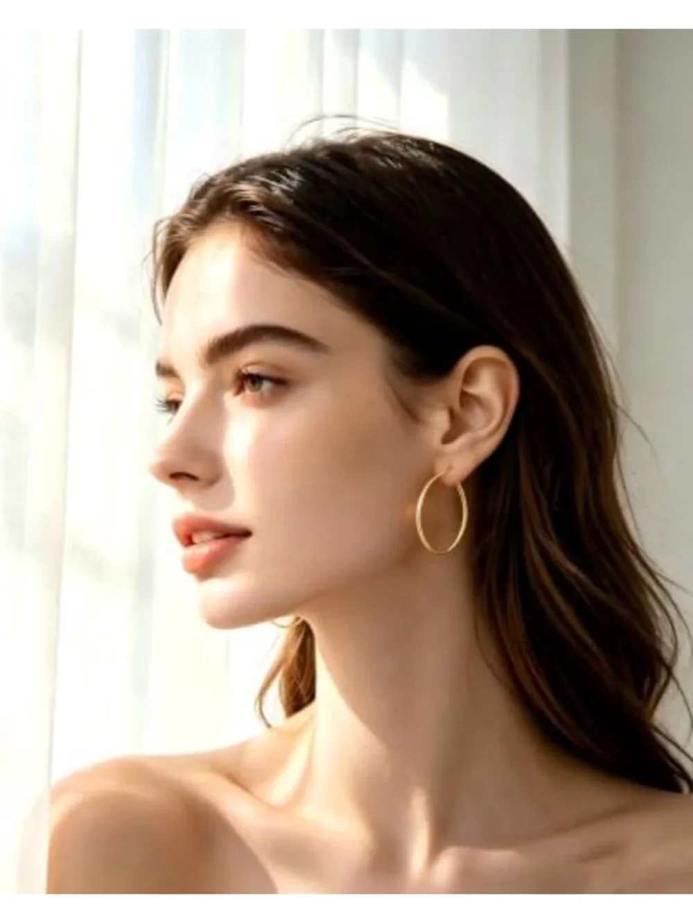 6 Pair Gold Silver Hoop Earrings Set 14K Gold Plated Stainless Steel